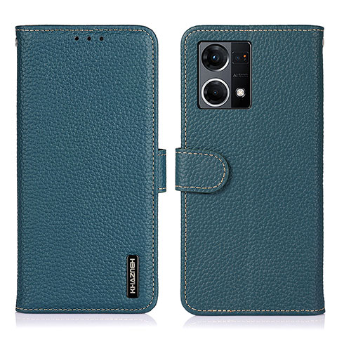 Custodia Portafoglio In Pelle Cover con Supporto B01H per Oppo F21s Pro 4G Verde