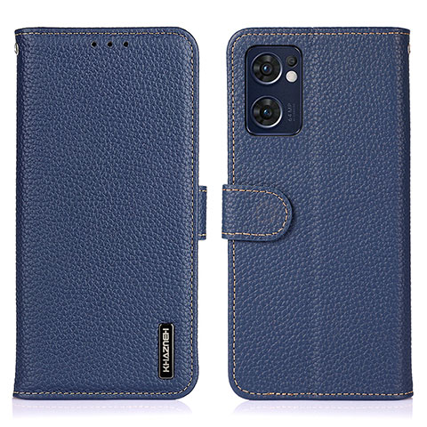 Custodia Portafoglio In Pelle Cover con Supporto B01H per Oppo Find X5 Lite 5G Blu