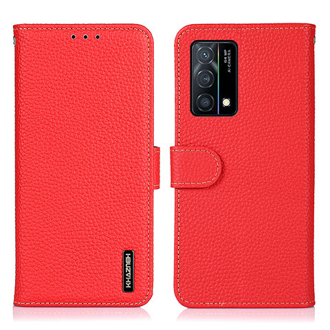 Custodia Portafoglio In Pelle Cover con Supporto B01H per Oppo K9 5G Rosso