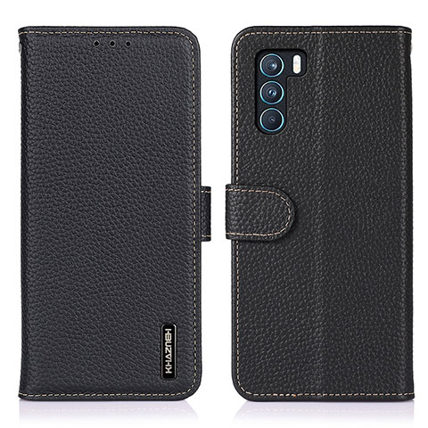 Custodia Portafoglio In Pelle Cover con Supporto B01H per Oppo K9 Pro 5G Nero