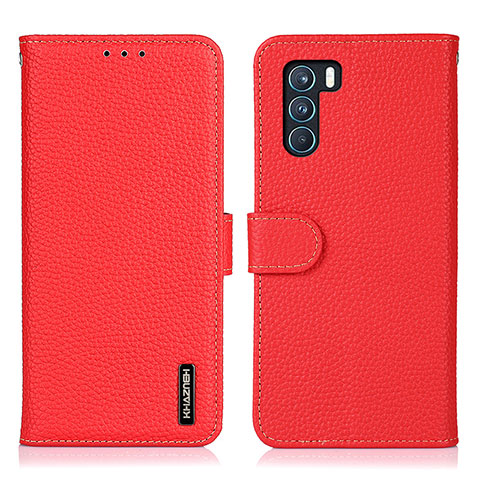 Custodia Portafoglio In Pelle Cover con Supporto B01H per Oppo K9 Pro 5G Rosso