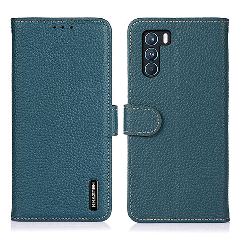 Custodia Portafoglio In Pelle Cover con Supporto B01H per Oppo K9 Pro 5G Verde