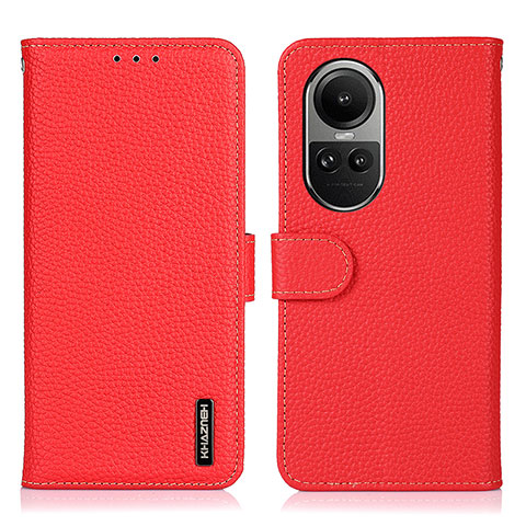 Custodia Portafoglio In Pelle Cover con Supporto B01H per Oppo Reno10 5G Rosso