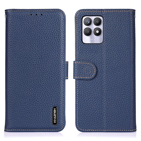 Custodia Portafoglio In Pelle Cover con Supporto B01H per Realme 8i Blu