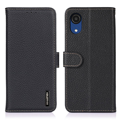 Custodia Portafoglio In Pelle Cover con Supporto B01H per Samsung Galaxy A03 Core Nero