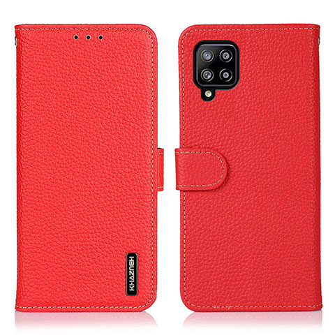 Custodia Portafoglio In Pelle Cover con Supporto B01H per Samsung Galaxy A22 4G Rosso