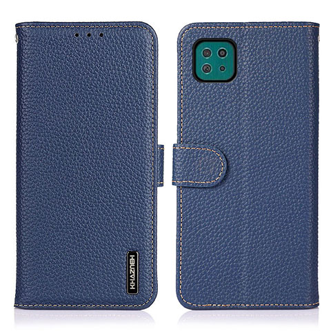 Custodia Portafoglio In Pelle Cover con Supporto B01H per Samsung Galaxy F42 5G Blu