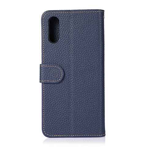 Custodia Portafoglio In Pelle Cover con Supporto B01H per Samsung Galaxy M02 Blu