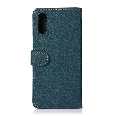 Custodia Portafoglio In Pelle Cover con Supporto B01H per Samsung Galaxy M02 Verde