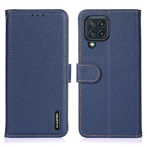 Custodia Portafoglio In Pelle Cover con Supporto B01H per Samsung Galaxy M32 4G Blu