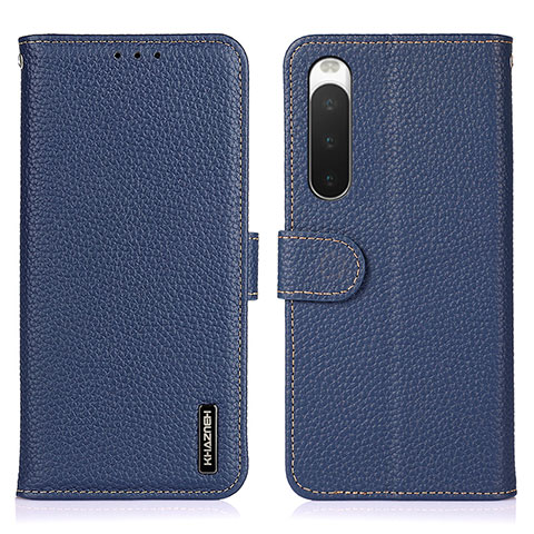 Custodia Portafoglio In Pelle Cover con Supporto B01H per Sony Xperia 10 V Blu