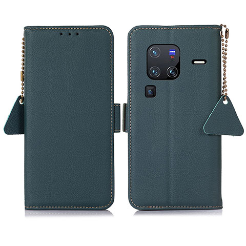 Custodia Portafoglio In Pelle Cover con Supporto B01H per Vivo X80 Pro 5G Verde