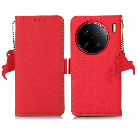 Custodia Portafoglio In Pelle Cover con Supporto B01H per Vivo X90 Pro 5G Rosso