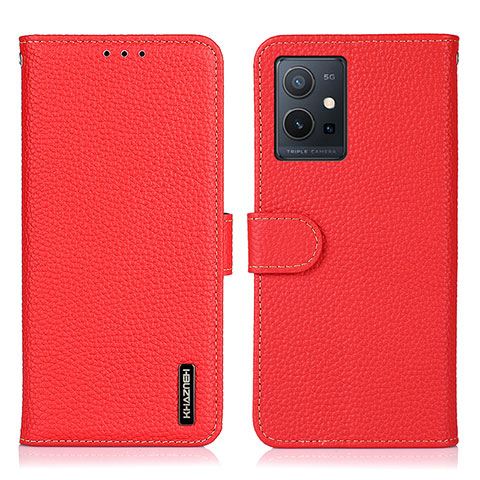 Custodia Portafoglio In Pelle Cover con Supporto B01H per Vivo Y55s 5G Rosso