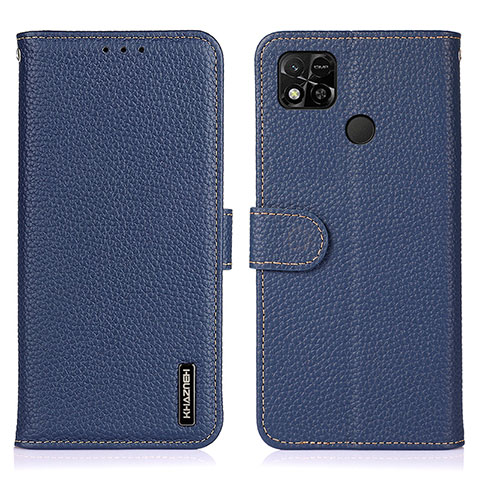 Custodia Portafoglio In Pelle Cover con Supporto B01H per Xiaomi POCO C3 Blu