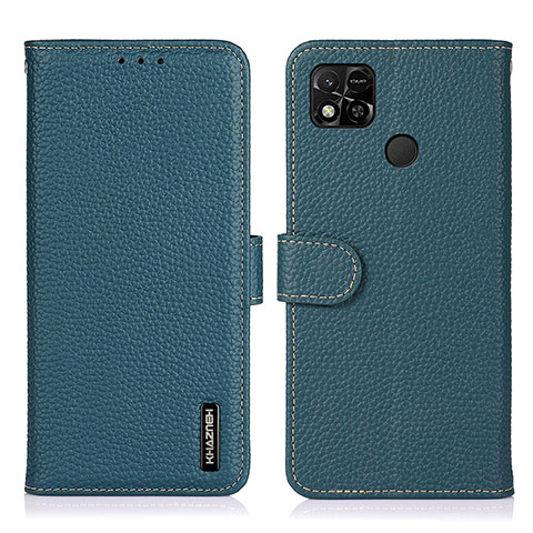 Custodia Portafoglio In Pelle Cover con Supporto B01H per Xiaomi POCO C31 Verde