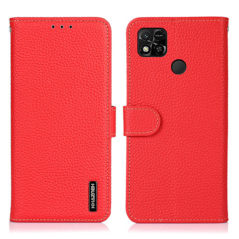 Custodia Portafoglio In Pelle Cover con Supporto B01H per Xiaomi Redmi 9 Activ Rosso