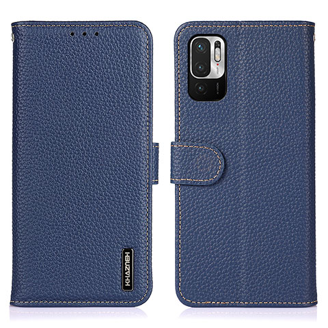 Custodia Portafoglio In Pelle Cover con Supporto B01H per Xiaomi Redmi Note 10 JE 5G Blu