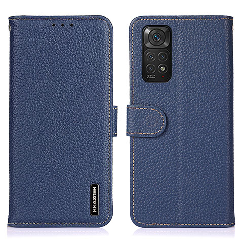 Custodia Portafoglio In Pelle Cover con Supporto B01H per Xiaomi Redmi Note 11 4G (2022) Blu