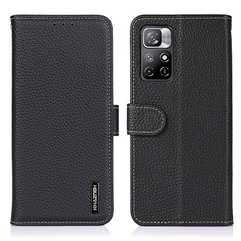 Custodia Portafoglio In Pelle Cover con Supporto B01H per Xiaomi Redmi Note 11 5G Nero