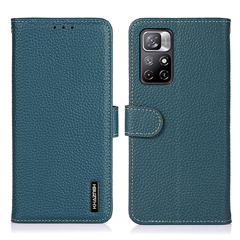 Custodia Portafoglio In Pelle Cover con Supporto B01H per Xiaomi Redmi Note 11 5G Verde