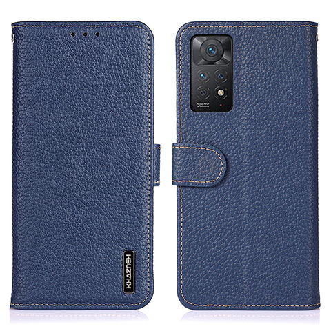 Custodia Portafoglio In Pelle Cover con Supporto B01H per Xiaomi Redmi Note 11 Pro 4G Blu