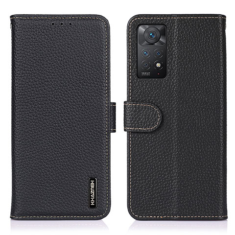 Custodia Portafoglio In Pelle Cover con Supporto B01H per Xiaomi Redmi Note 11 Pro 4G Nero