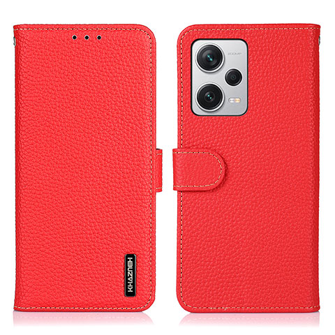 Custodia Portafoglio In Pelle Cover con Supporto B01H per Xiaomi Redmi Note 12 Explorer Rosso