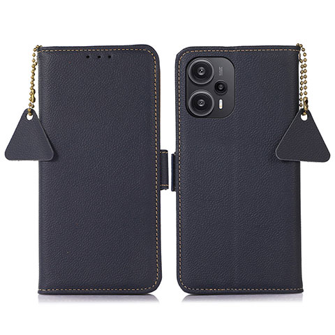 Custodia Portafoglio In Pelle Cover con Supporto B01H per Xiaomi Redmi Note 12 Turbo 5G Blu