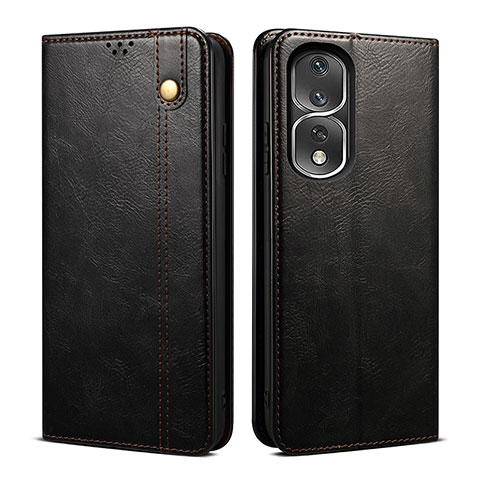 Custodia Portafoglio In Pelle Cover con Supporto B01S per Huawei Honor 80 Pro Flat 5G Nero