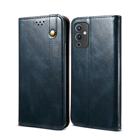 Custodia Portafoglio In Pelle Cover con Supporto B01S per OnePlus 9 5G Blu