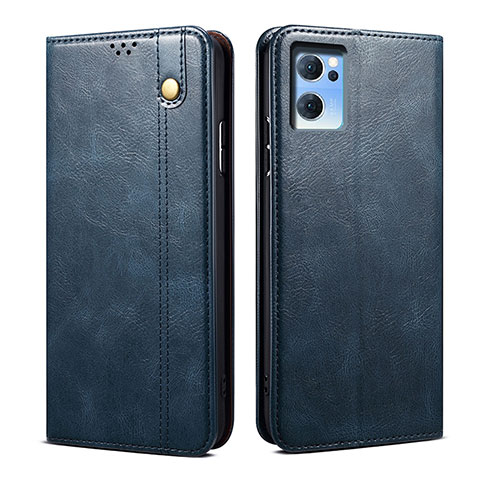 Custodia Portafoglio In Pelle Cover con Supporto B01S per Oppo Find X5 Lite 5G Blu