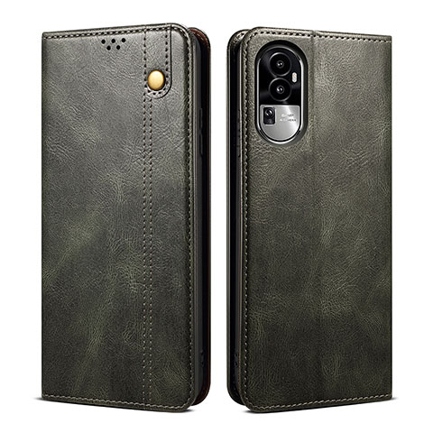 Custodia Portafoglio In Pelle Cover con Supporto B01S per Oppo Reno10 Pro+ Plus 5G Verde