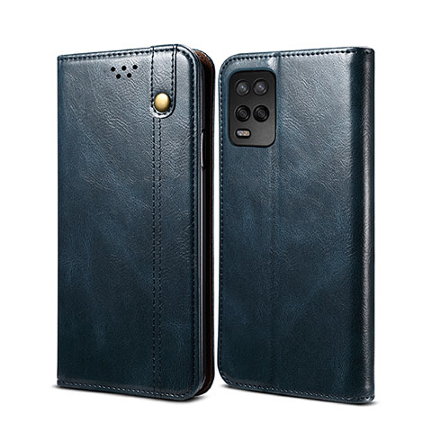 Custodia Portafoglio In Pelle Cover con Supporto B01S per Realme 8s 5G Blu