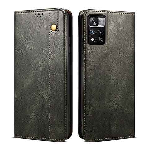 Custodia Portafoglio In Pelle Cover con Supporto B01S per Xiaomi Mi 11i 5G (2022) Verde