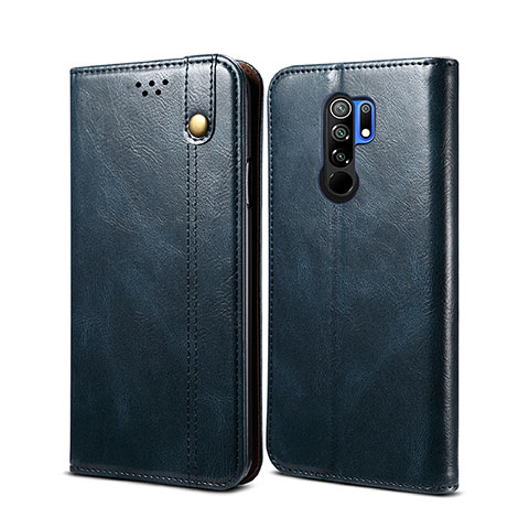 Custodia Portafoglio In Pelle Cover con Supporto B01S per Xiaomi Redmi 9 Blu