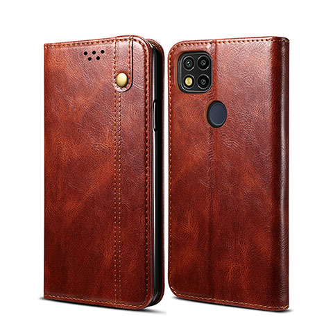 Custodia Portafoglio In Pelle Cover con Supporto B01S per Xiaomi Redmi 9C NFC Marrone