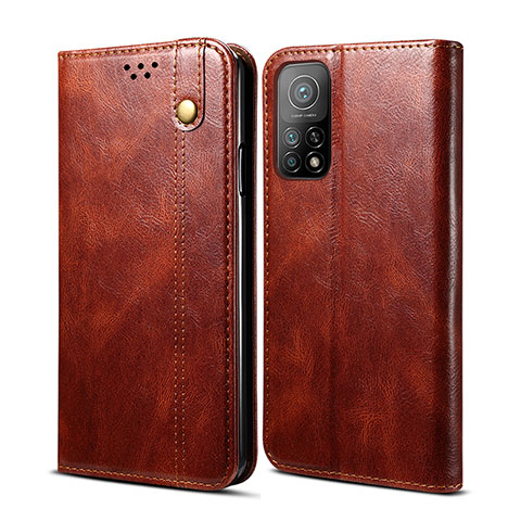 Custodia Portafoglio In Pelle Cover con Supporto B01S per Xiaomi Redmi K30S 5G Marrone