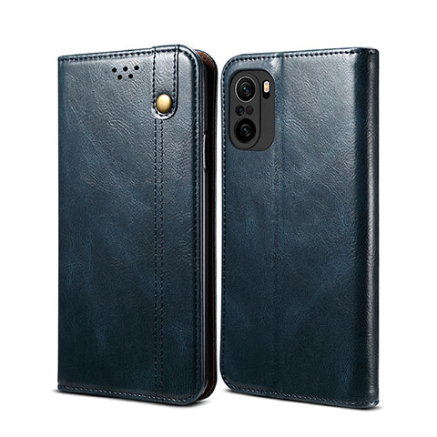 Custodia Portafoglio In Pelle Cover con Supporto B01S per Xiaomi Redmi K40 Pro+ Plus 5G Blu