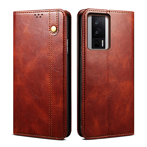 Custodia Portafoglio In Pelle Cover con Supporto B01S per Xiaomi Redmi K60 5G Marrone