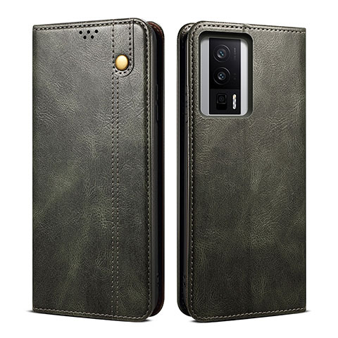 Custodia Portafoglio In Pelle Cover con Supporto B01S per Xiaomi Redmi K60 5G Verde