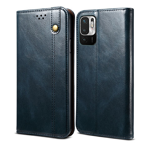 Custodia Portafoglio In Pelle Cover con Supporto B01S per Xiaomi Redmi Note 10T 5G Blu