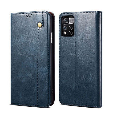 Custodia Portafoglio In Pelle Cover con Supporto B01S per Xiaomi Redmi Note 11 5G Blu