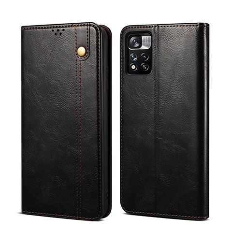 Custodia Portafoglio In Pelle Cover con Supporto B01S per Xiaomi Redmi Note 11 5G Nero