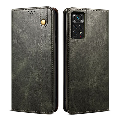 Custodia Portafoglio In Pelle Cover con Supporto B01S per Xiaomi Redmi Note 11 Pro 4G Verde