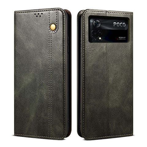 Custodia Portafoglio In Pelle Cover con Supporto B01S per Xiaomi Redmi Note 11E Pro 5G Verde