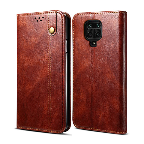 Custodia Portafoglio In Pelle Cover con Supporto B01S per Xiaomi Redmi Note 9 Pro Max Marrone