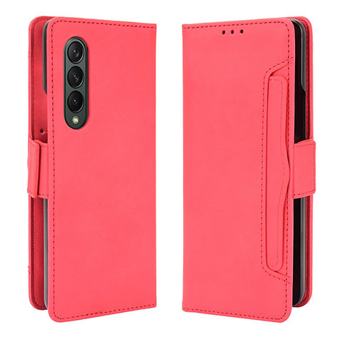 Custodia Portafoglio In Pelle Cover con Supporto B01Y per Samsung Galaxy Z Fold3 5G Rosso