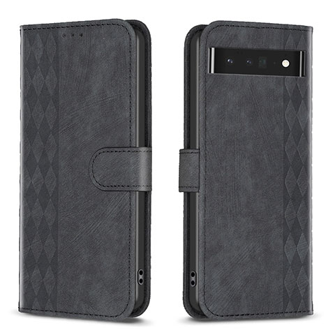 Custodia Portafoglio In Pelle Cover con Supporto B02F per Google Pixel 7 Pro 5G Nero