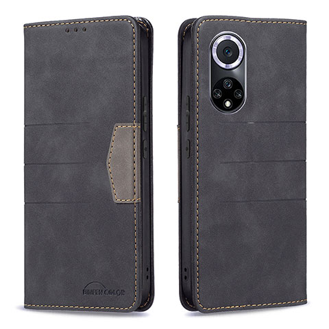 Custodia Portafoglio In Pelle Cover con Supporto B02F per Huawei Honor 50 5G Nero